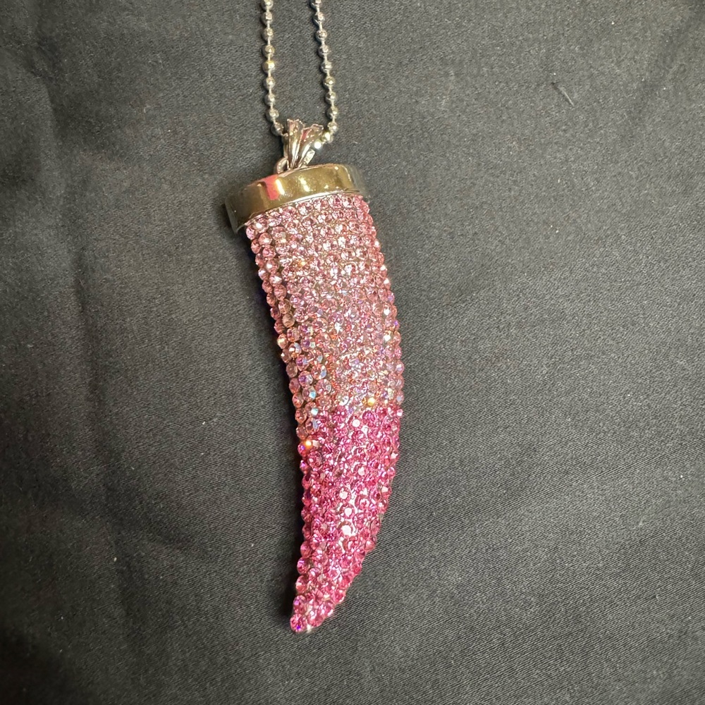 Rhinestone Necklace Pink